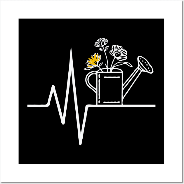 Gardening Heartbeat. Funny Gardening Lover Wall Art by Chrislkf